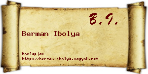 Berman Ibolya névjegykártya