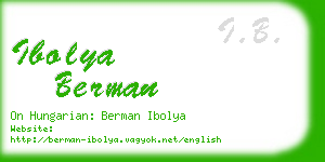 ibolya berman business card